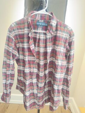 Ralph Lauren Red Green Plaid Button-Down Shirt